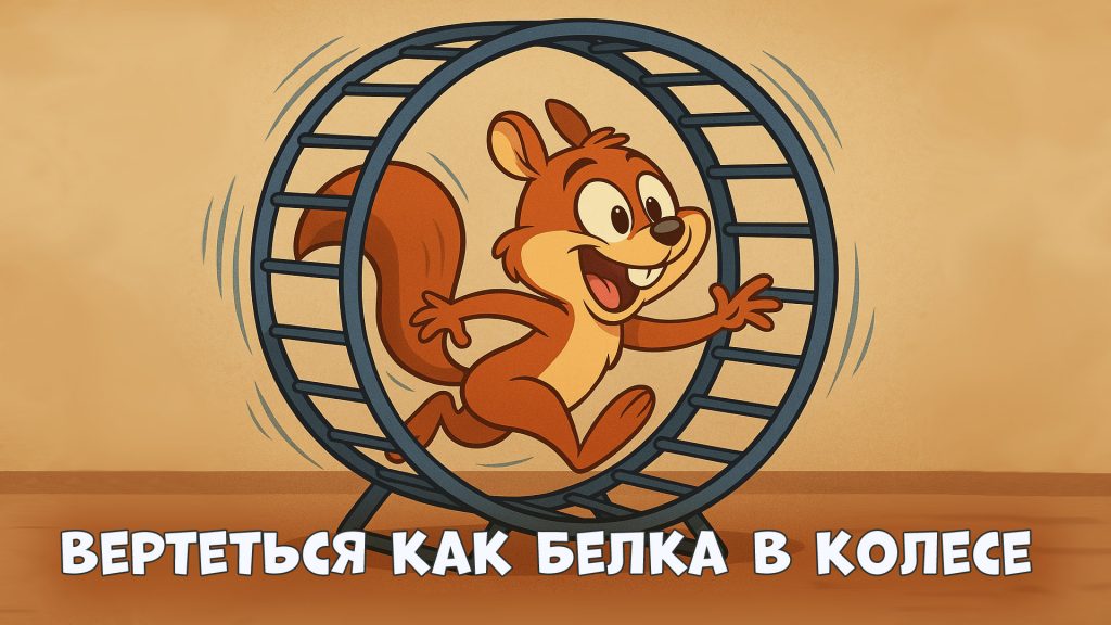 Вертеться как белка в колесе - фразеологизм