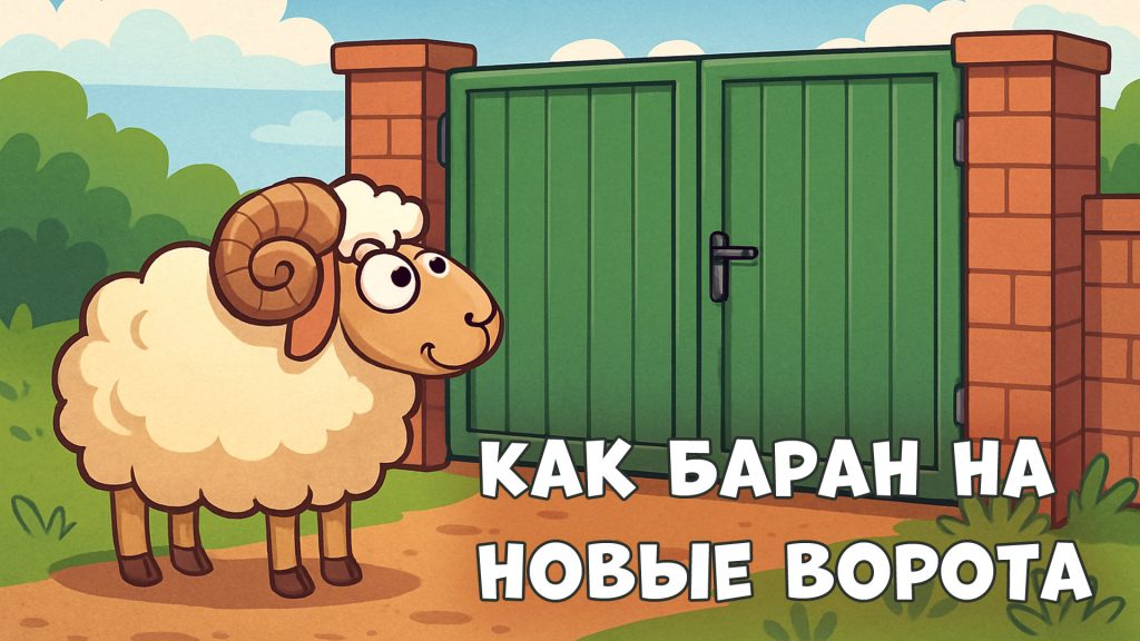 Как баран на новые ворота - русский фразеологизм